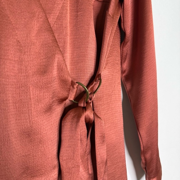 Moulinette Soeurs by Anthropologie Wrap Blouse Size Small Cinnamon - Picture 5 of 6